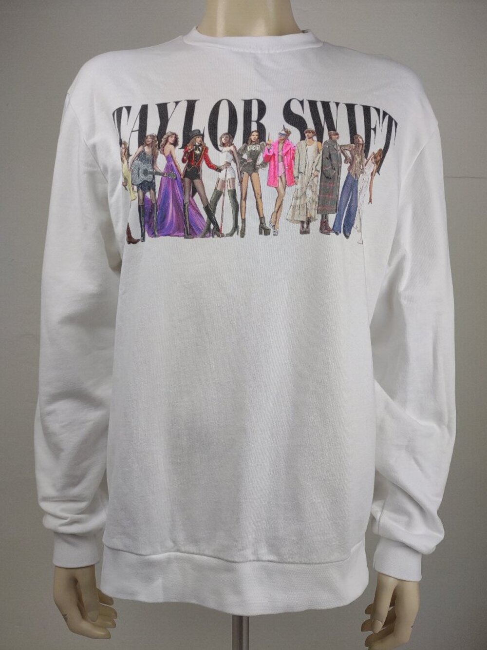 Tortured Poets Departments Taylor Swift white crew neck sweatshirt adult XS